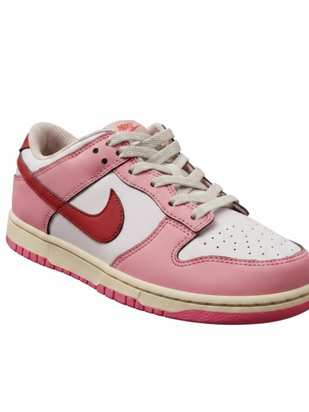 Nike Kids Pink & Red Low-Top Sneakers with White Panels